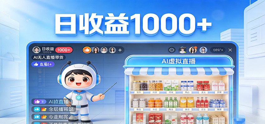 不用露脸不用说话,24小时自动卖货赚钱,全天自动直播,收益看得见-吾爱网创