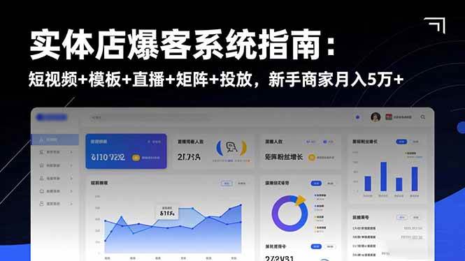 （16541期）实体店爆客系统指南：短视频+模板+直播+矩阵+投放，新手商家月入5万+-吾爱网创