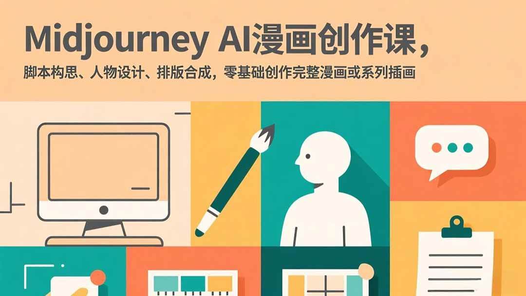 （17299期）Midjourney AI漫画创作课，脚本构思、人物设计、排版合成，零基础创作完整漫画或系列插画-吾爱网创