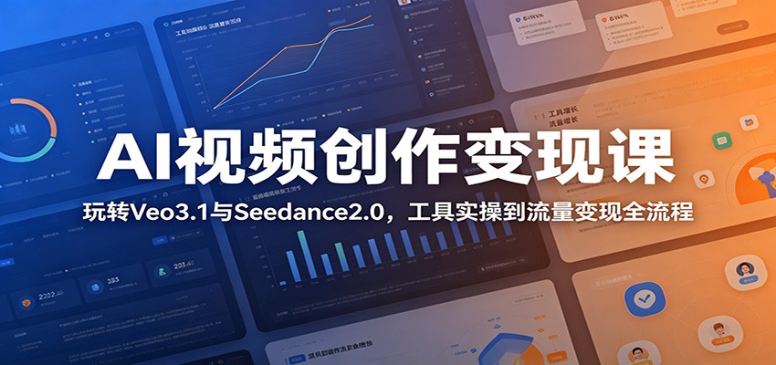 AI视频创作变现课:玩转Veo3.1与Seedance2.0,工具实操到流量变现全流程-吾爱网创