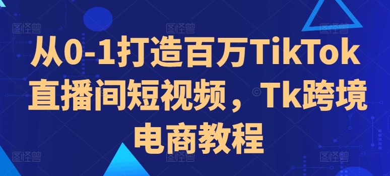 从0-1打造百万TikTok直播间短视频，Tk跨境电商教程-吾爱网创