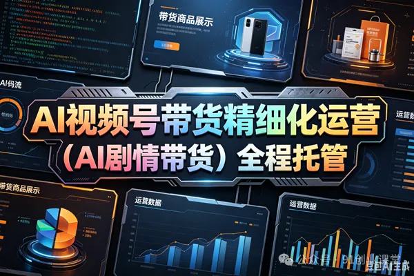 (AI剧情带货)视频号精细化代运营,历时两个月研究测试的新玩法,社裙免费参加-吾爱网创