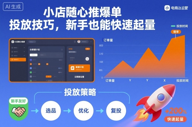 小店随心推爆单投放技巧，新手也能快速起量-吾爱网创