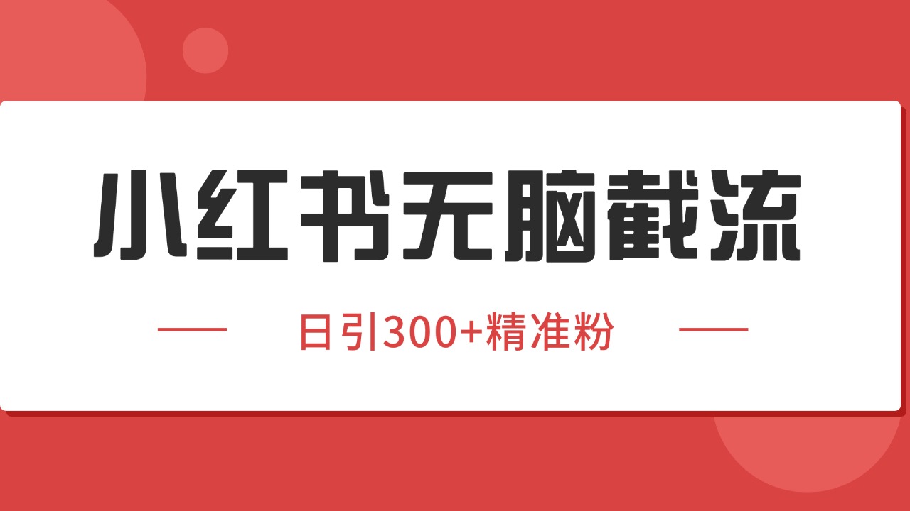 小红书截流同行客源，独家野路子获客玩法 日引200+暴力获客-吾爱网创