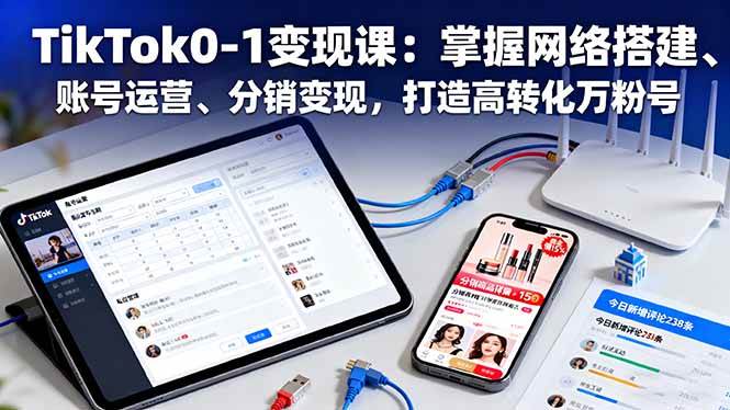 （16334期）TikTok0-1变现课：掌握网络搭建、账号运营、分销变现，打造高转化万粉号-吾爱网创