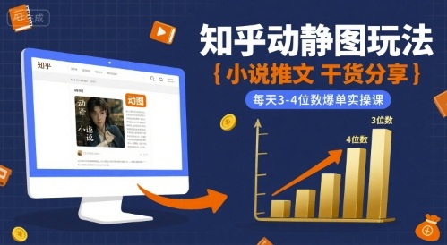 小说推文干货分享之知乎动静图玩法，每天3-4位数爆单实操课-吾爱网创