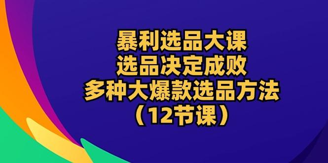 暴利 选品大课：选品决定成败，教你多种大爆款选品方法(12节课-吾爱网创
