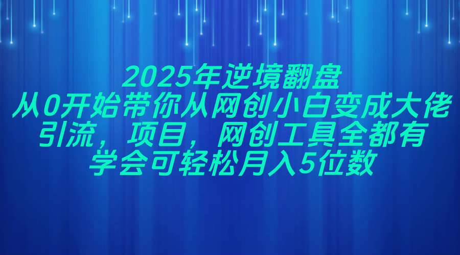 (14473期)2025年逆境翻盘,从0开始带你从网创小白变成大佬,引流,项目,网创工…-吾爱网创
