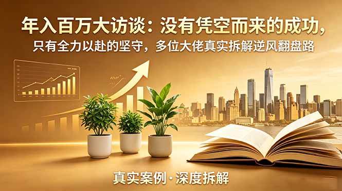 (18891期)年入百万大访谈-更新:没有凭空而来的成功,只有全力以赴的坚守,多位大佬真实拆解逆风翻盘路-吾爱网创