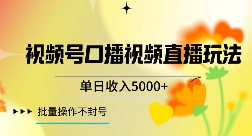 视频号囗播视频直播玩法,单日收入5000+,批量操作不封号【揭秘】-吾爱网创