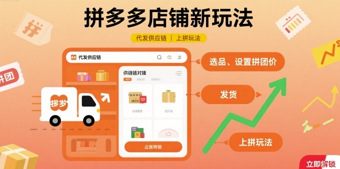 拼多多店铺新玩法，代发供应链上拼玩法-吾爱网创