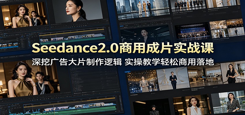 Seedance2.0商用成片实战课:深挖广告大片制作逻辑,实操教学轻松商用落地-吾爱网创