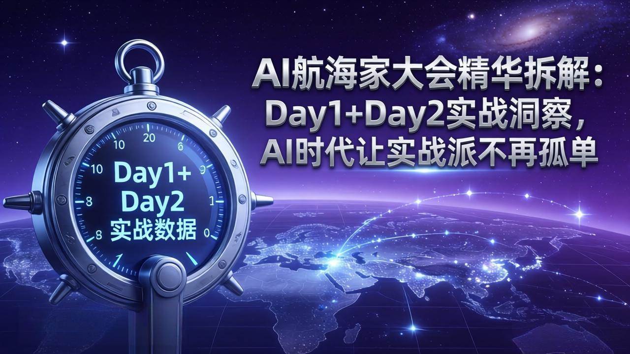 （17867期）AI航海家大会精华拆解：Day1+Day2实战洞察，AI时代让实战派不再孤单-吾爱网创
