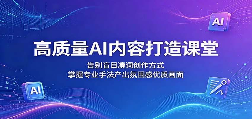 高质量AI内容打造课堂:告别盲目凑词创作方式,掌握专业手法产出氛围感优质画面-吾爱网创