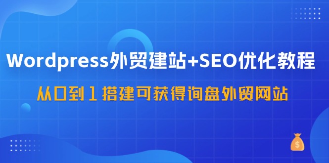 WordPress外贸建站+SEO优化教程，从0到1搭建可获得询盘外贸网站(57节课)-吾爱网创