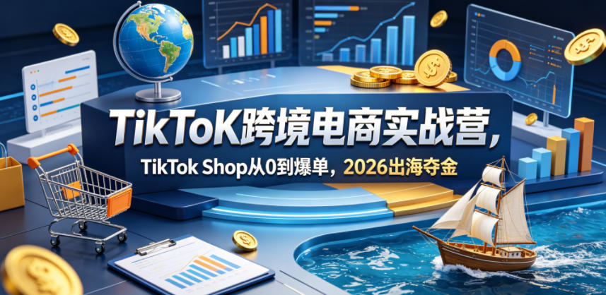 TikToK跨境电商实战营，TikTok Shop从0到爆单，2026出海夺金-吾爱网创
