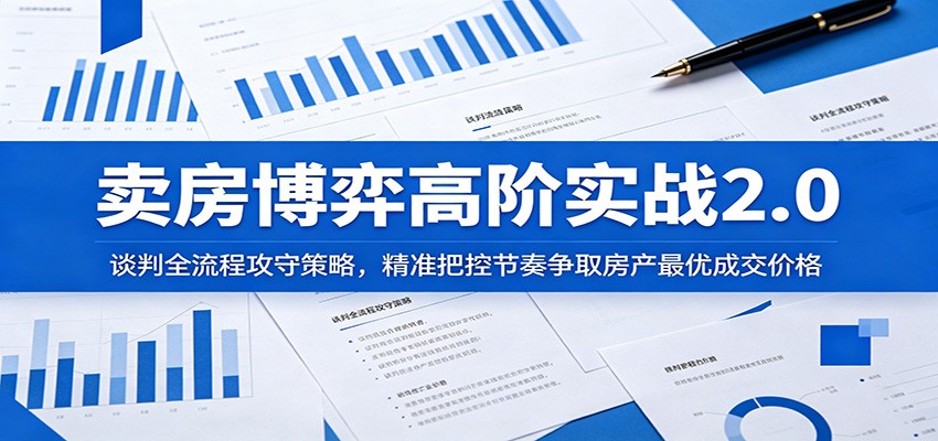 卖房博弈高阶实战2.0:谈判全流程攻守策略,精准把控节奏争取房产最优成交价格-吾爱网创