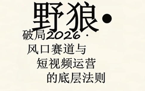 野狼团队·多平台实操运营课，覆盖AI口播、服装、好物、漫剪等热门玩法（更新4月）-吾爱网创
