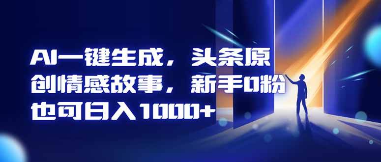 （16581期）AI一键生成，头条原创情感故事，新手0粉也可日入1000+-吾爱网创