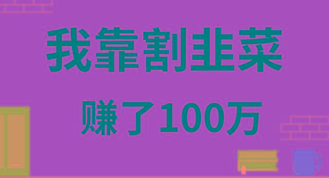 我靠割韭菜赚了 100 万-吾爱网创