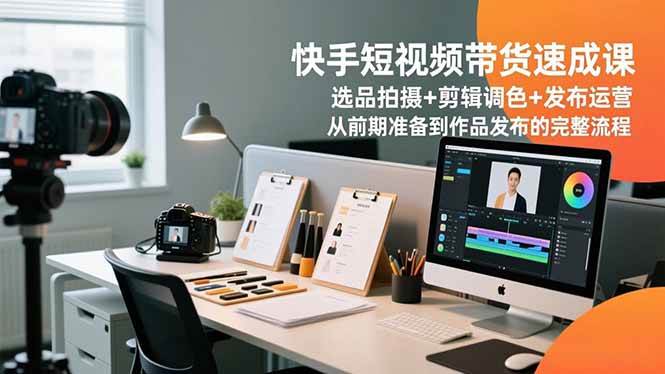 (16752期)快手短视频带货速成课,选品拍摄+剪辑调色+发布运营,从前期准备到作品发布的完整流程-吾爱网创