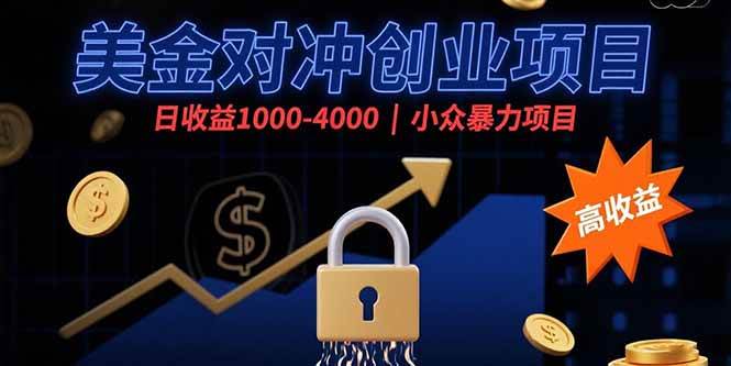 （15642期）美金对冲创业项目，日收益1000-4000，小众暴力项目-吾爱网创