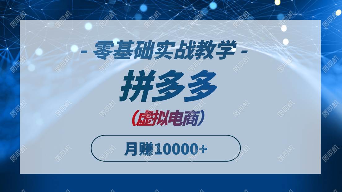 （14880期）拼多多虚拟电商，零基础实战教学，快速打爆商品，新手也能月入10000+-吾爱网创
