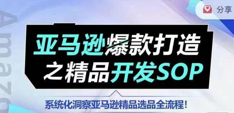 【训练营】亚马逊爆款打造之精品开发SOP,系统化洞察亚马逊精品选品全流程-吾爱网创
