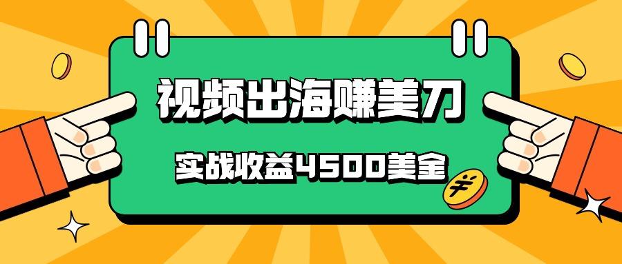 国内爆款视频出海赚美刀,实战收益4500美金,批量无脑搬运,无需经验直接上手-吾爱网创
