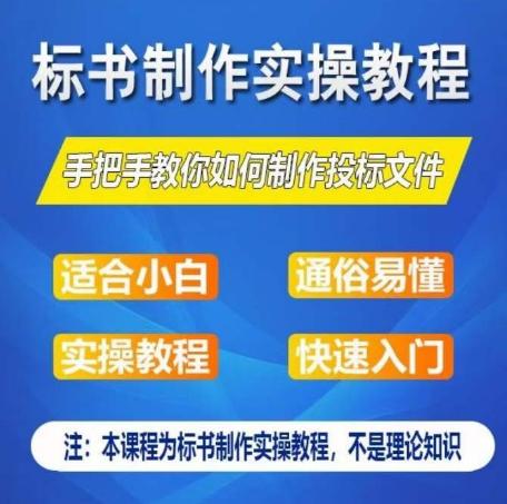 标书制作实操教程，手把手教你如何制作授标文件，零基础一周学会制作标书-吾爱网创