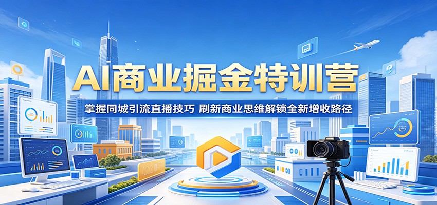 AI商业掘金特训营:掌握同城引流直播技巧,刷新商业思维解锁全新增收路径-吾爱网创