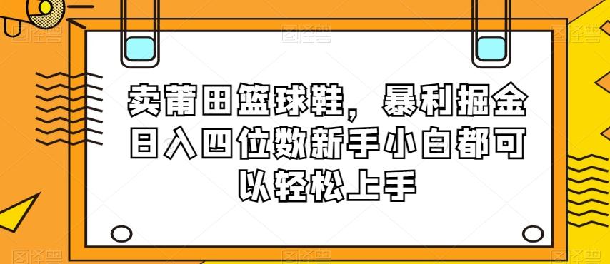 卖莆田篮球鞋，暴利掘金日入四位数新手小白都可以轻松上手【揭秘】-吾爱网创