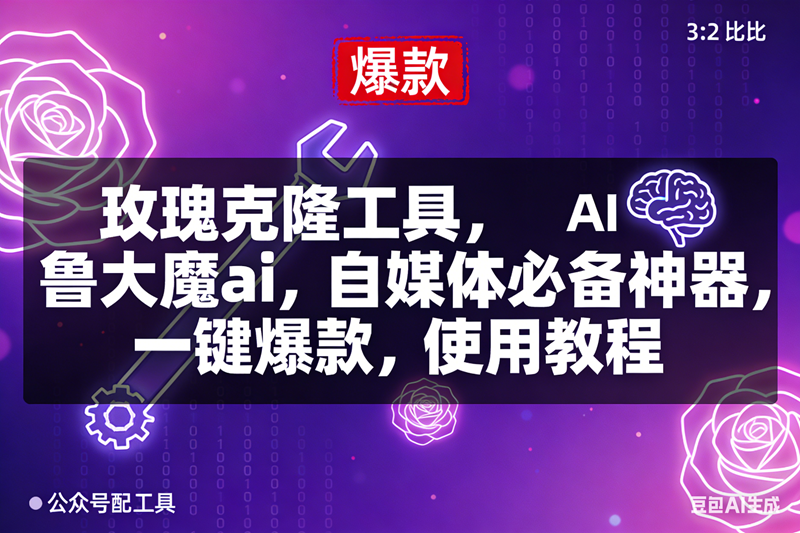 （16847期）玫瑰克隆，鲁大魔ai，自媒体必备神器，一键爆款工具，详细介绍和。使用教程-吾爱网创