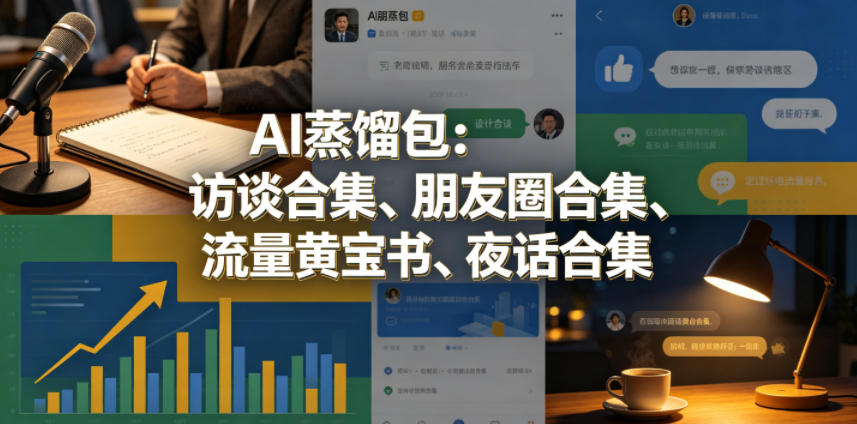 AI蒸馏包：访谈合集、朋友圈合集、流量黄宝书、夜话合集【文档】-吾爱网创