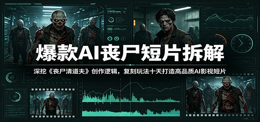 爆款AI丧尸短片拆解:深挖《丧尸清道夫》创作逻辑,复刻玩法快速打造高品质AI影视短片-吾爱网创