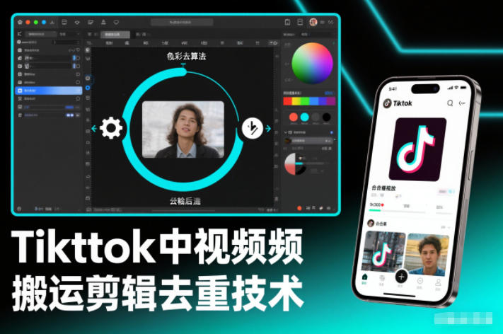 Tiktok中视频纯搬运剪辑去重技术，外来技术，自行测试-吾爱网创