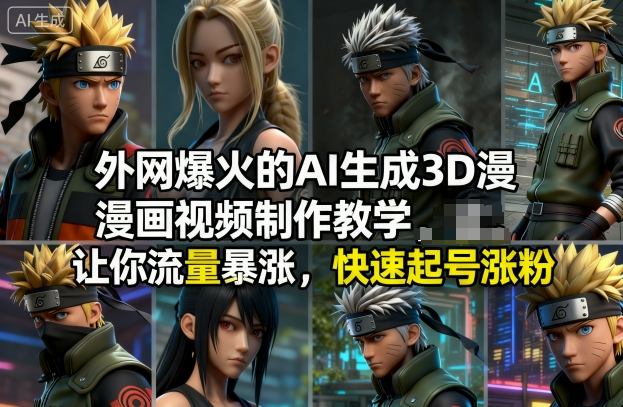 外网爆火的AI生成3D漫画视频制作教学,让你流量暴涨,快速起号涨粉!-吾爱网创