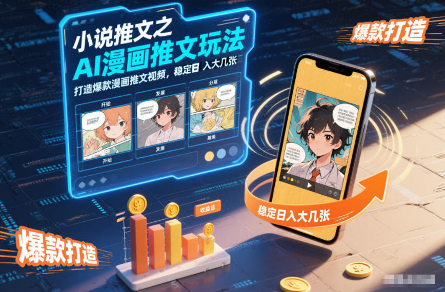 小说推文之AI漫画推文玩法，打造爆款漫画推文视频，稳定日入大几张-吾爱网创