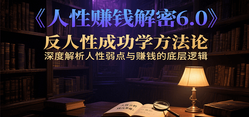 人性赚钱解密6.0，反人性成功学方法论，深度解析人性弱点与赚钱的底层逻辑-吾爱网创