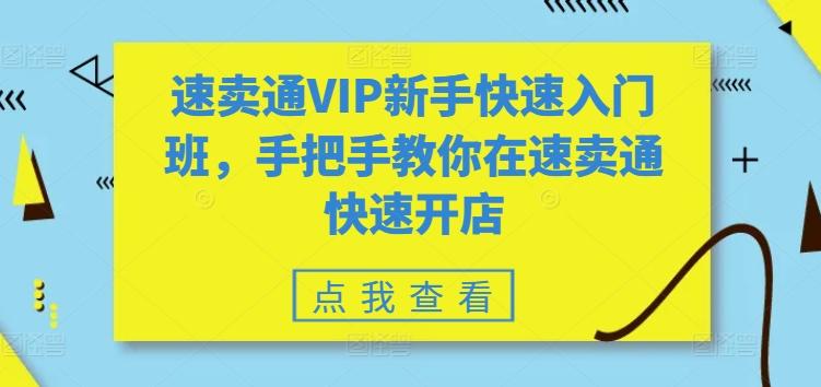 速卖通VIP新手快速入门班，手把手教你在速卖通快速开店-吾爱网创