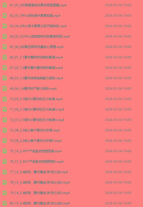 图片[4]-2024单品正价起号，直播素材投流选品：选品课+投流课+素材课+卡首屏/100节-吾爱网创