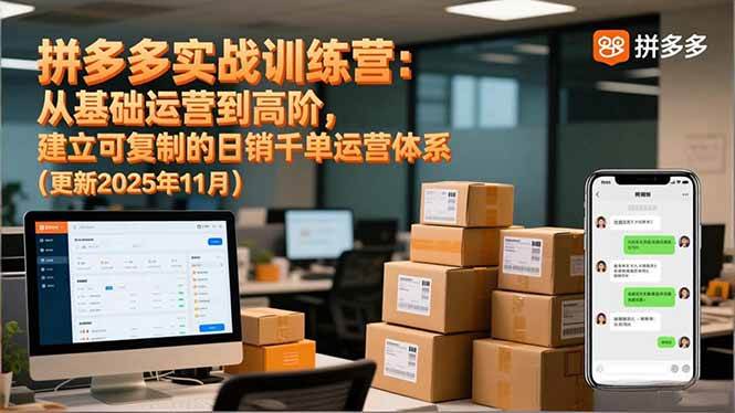 (16700期)拼多多实战训练营:从基础运营到高阶,建立可复制的日销千单运营体系(更新11月)-吾爱网创