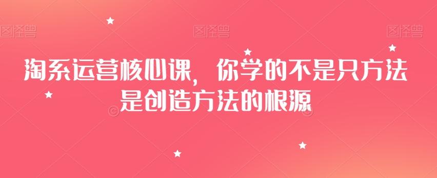 淘系运营核心课，你学的不是只方法是创造方法的根源-吾爱网创