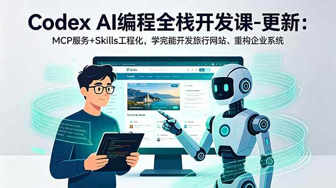 (18858期)Codex AI编程全栈开发课-更新:MCP服务+Skills工程化,学完能开发旅行网站、重构企业系统-吾爱网创