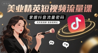 美业精英短视频流量课，掌握抖音流量密码，天天有询单，条条有转化-吾爱网创