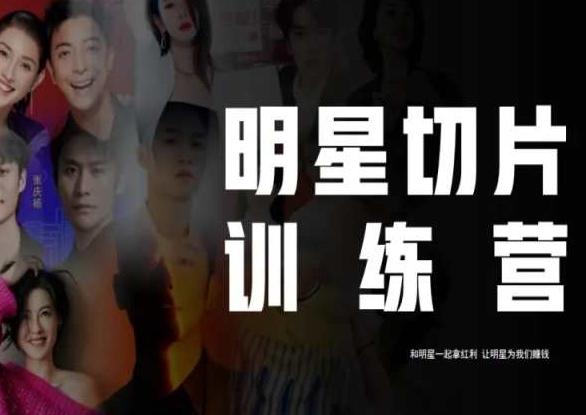 王子·明星切片线上训练营（2023），和明星一起拿红利，让明星为我们赚钱-吾爱网创