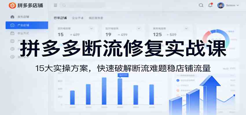 拼多多断流修复实战课:15大实操方案,快速破解断流难题稳店铺流量-吾爱网创