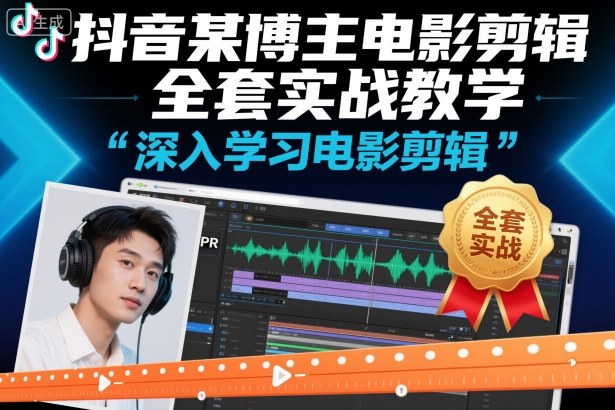 抖音某博主电影剪辑全套实战教学，深入学习电影剪辑-吾爱网创