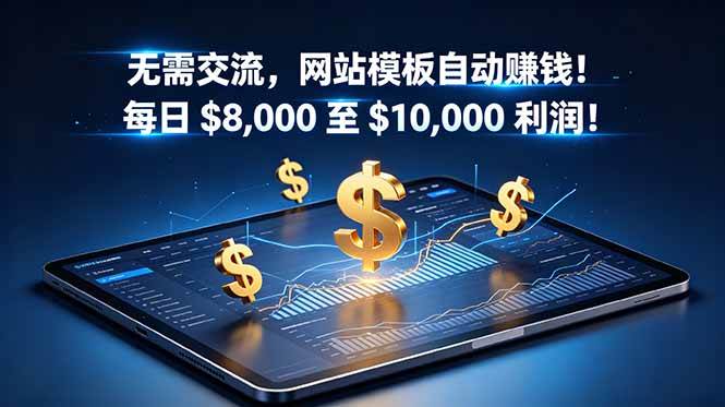 (18854期)无需交流,网站模板自动赚钱!每日 $8,000 至 $10,000 利润!【原创双语字幕】-吾爱网创