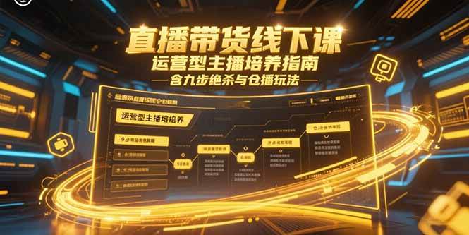（15281期）直播带货线下课，运营型主播培养指南，含九步绝杀与仓播玩法-吾爱网创